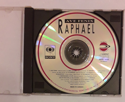 Raphael Cd Ave Fenix (sin Carátulas)