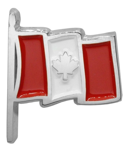Pin Metálico Bandera De Canadá Con Asta En Baño De Níquel