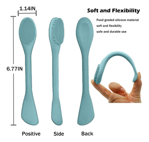 Cepillo Facial 2 En 1 De Silicona Para Limpieza Y Exfoliació Color