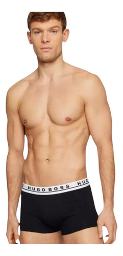Boxer Trunk Hugo Boss 3 Pack Negro Algodón Para Hombre