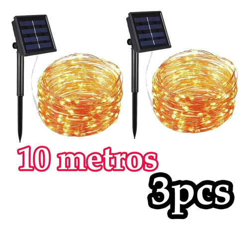 Luces Serie Solar Exterior Fiesta Navidad Luces Led 10x3 M