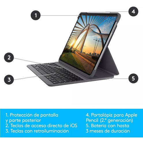 Teclado Logitech Slimfolio P/ iPad Pro 12.9 2018 A1876 A1895