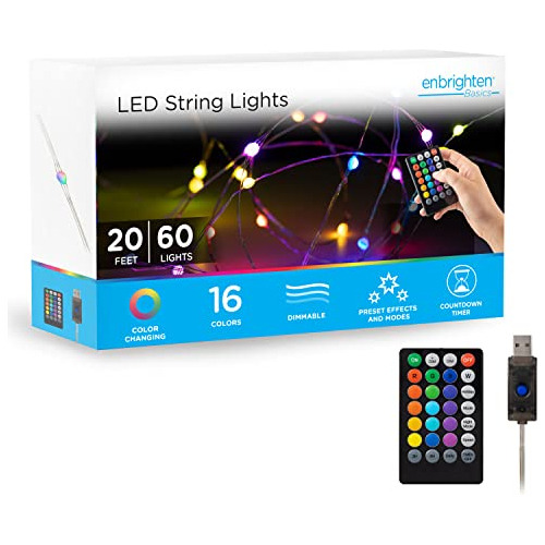 Basics Led String Lights, Usb Powered, Color Changing, ...