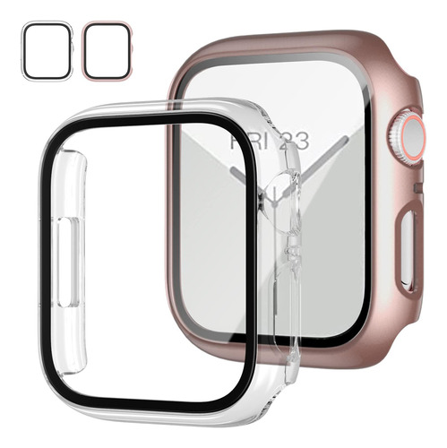 Funda Oro Rosa Y Transparente Para Apple Watch
