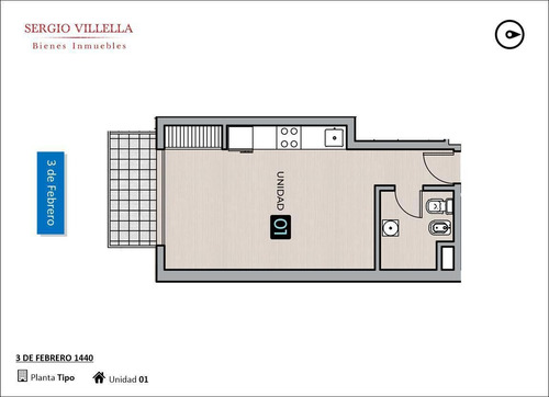 Imagen 2 de 7 de 3 De Febrero 1400 - Monoambiente En Venta En Rosario