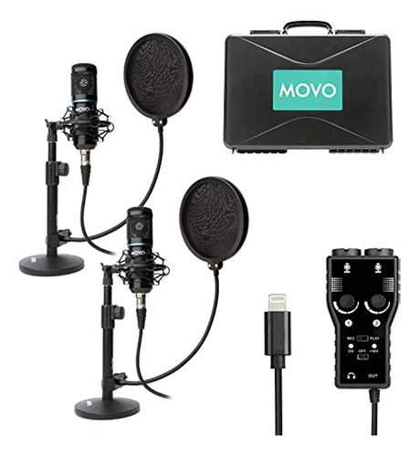 Movo Smartphone Podcast Recording Microphone Kit - Paquete D