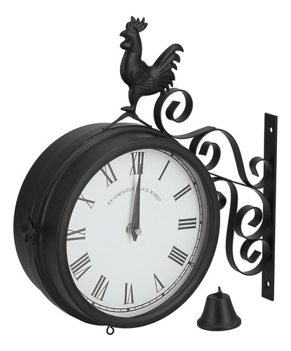 Reloj De Pared De Hierro Forjado Con Diseño Retro De Gallo S