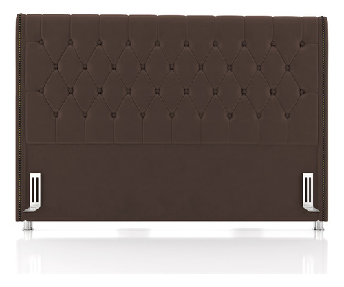 Cabeceira Cama Box Casal 140cm Estofada Frizza Veludo Marrom