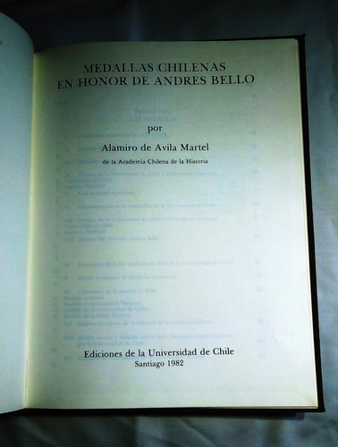 Medallas Chilenas En Honor De Andrés Bello. Ejemplar Nº 109.