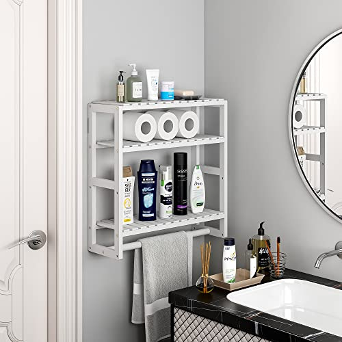 Estantes Para Baño 3 Niveles Ajustables Sobre Inodoro Blanco