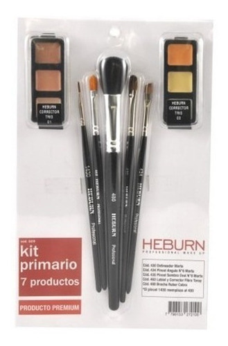 Kit Primario Heburn Profesional Make Up 7 Productos