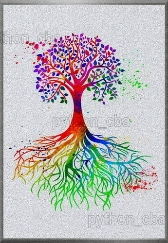 Cuadro Yoga Zen Meditación - El Arbol De La Vida - Mural