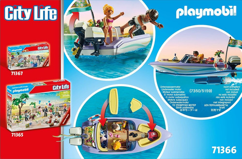Playmobil Lancha Pareja Agua Accesorios 2 Figuras 68pc 71366 Lancha Pareja