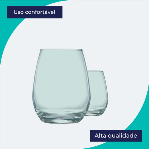 Kit Copo de Vidro Emerald Tiffany 6 Pçs 350ml, Ruvolo