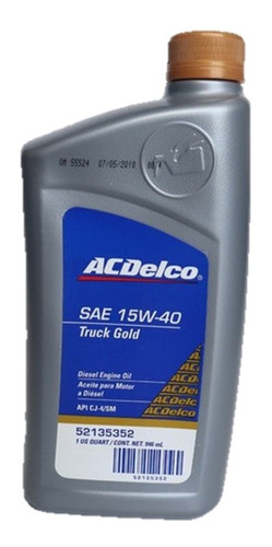 Caja Aceite Mineral Acdelco 15w40 Para Motor A Diesel