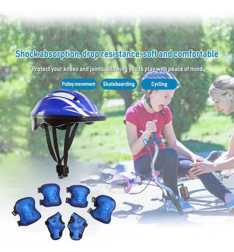 Juego De Cascos De Bicicleta Para Niños, 7 Piezas, Rodillera