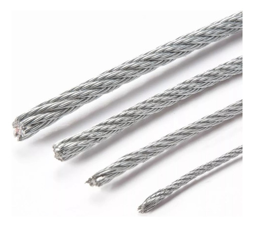 Cable De Acero Galvanizado Flexible 6x19+1 8mm Rollo 100 M