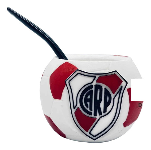 Mate Pelota Con Escudo Color Rojo River Plate
