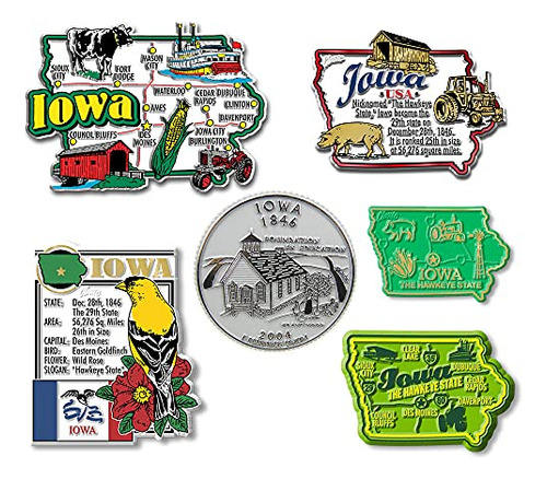 Juego De Seis Imanes Iowa State De Classic Magnets, Incluye