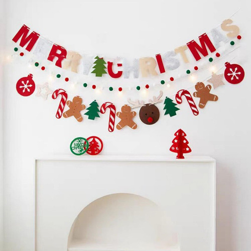 Banderín Navideño Para Tirar De , Bolas Pequeñas