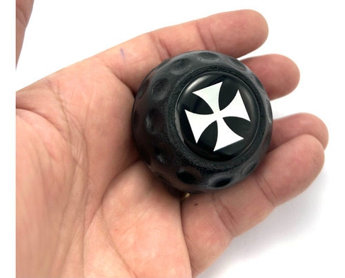 Manopla Câmbio Fusca Kombi Cruz De Malta Logo Prata 12mm