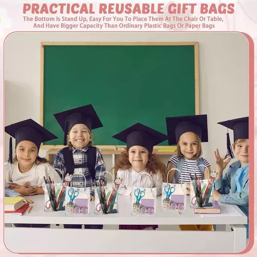 Bolsas De Regalo Transparentes Con Asas P/recuerdos, 40 Pzas