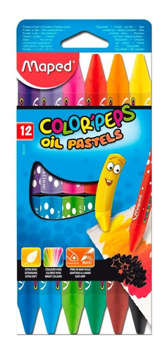 Imagen 1 de 3 de Crayones Pasteles Al Oleo Pastel Maped Color Peps X12 Edu
