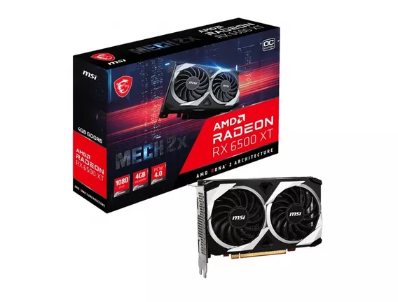 Placa De Video Radeon Rx 6500 Xt Mech 2x 4gb Oc Pcie 4.0