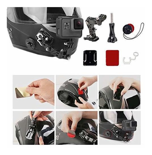 Imagen 2 de 6 de Wlpreoe 37 En 1 Casco De Caballos Para Moto Gopro Hero 8 Max
