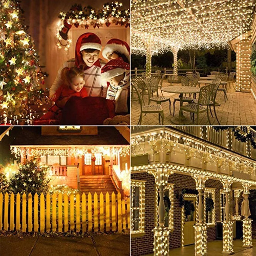 Imagen 3 de 7 de Luces Navideñas Solares Cadena Guirnalda 22 Metros 200 Pcs