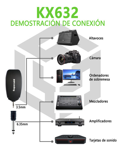 Micrófono Superadd Kx-632 De Acordeón Bajo Consumo