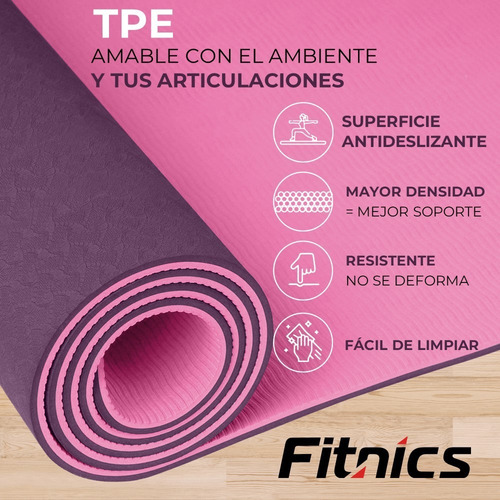 Imagen 2 de 8 de Mat Yoga Colchoneta Tapete Ejercicio 6mm Bolso+correa +guías