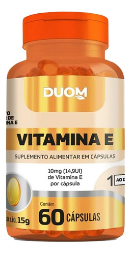 Vitamina E ( 1 Cápsula Ao Dia ) 60 Cápsulas - Duom