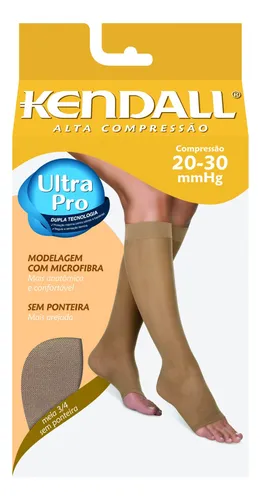 Meia Kendall Alta Compressão 3/4 Sem Ponteira 20-30mmhg