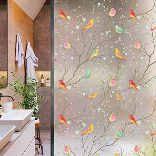 Imagen 4 de 6 de Vinilo No Adhesivo Para Vidrio Bloq Uv 89x400cm Aves Esmeril