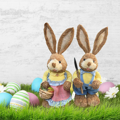 Qipai De Pascua De Paja, 2 Uds., Decoración Hecha A Estilo D