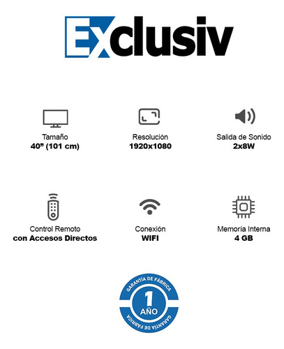 Imagen 8 de 8 de Televisor Exclusiv 40 Fhd Smart Tv Linux- E40v2fn