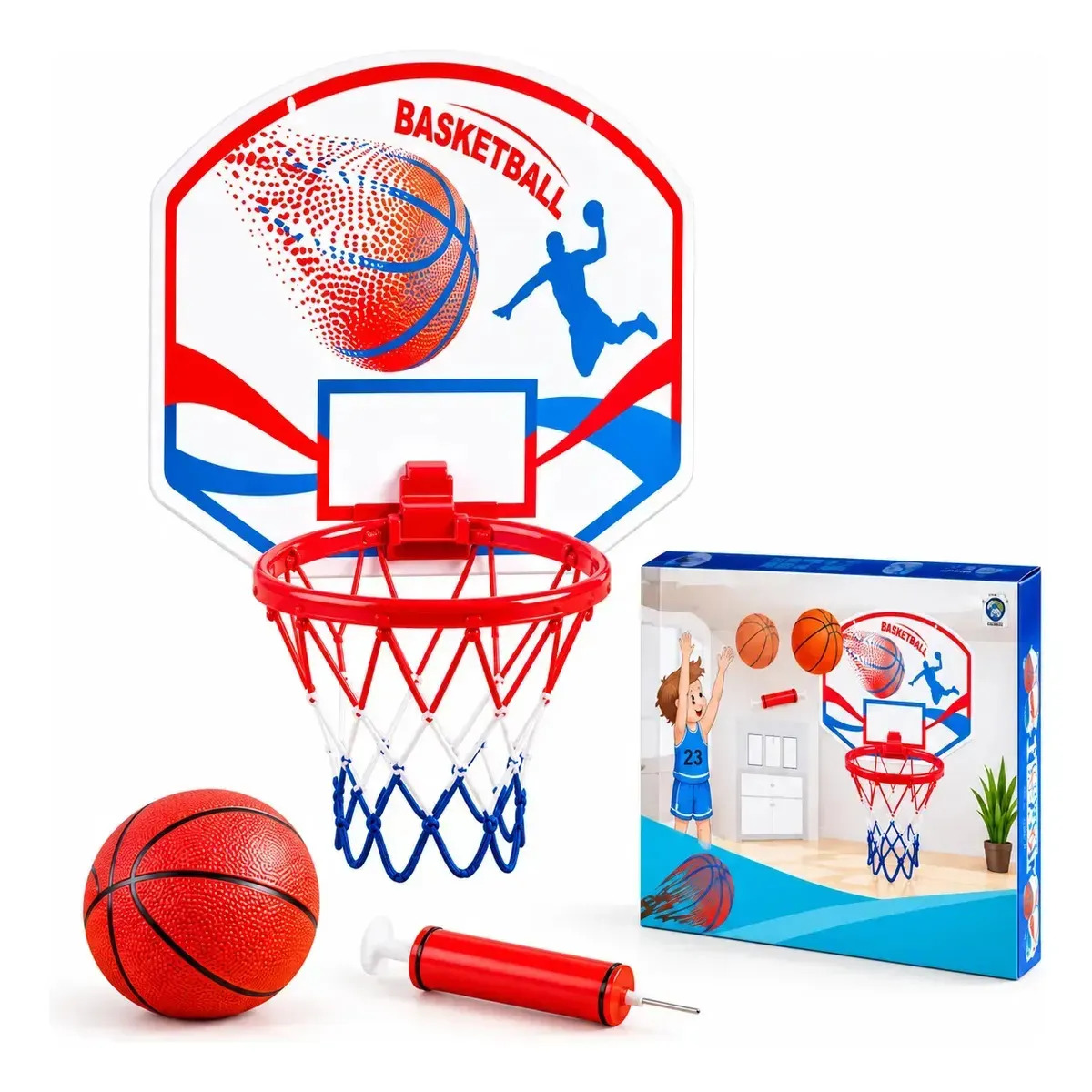 Aro De Basquet Infantil Con Pelota Green Bazar Juego Deportivo Para Ninos Ninas Set De Basquetbol Con Tablero Y Aro Juguete Para Practicar Lanzamientos Punteria Coordinacion Diversion En Casa En Caja