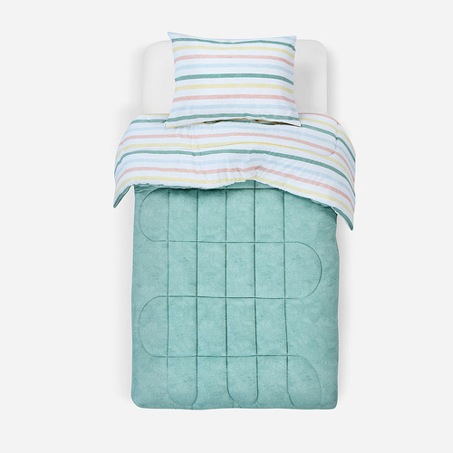 Plumón Reversible Soft Touch Anselmo Verde 1,5 Plazas