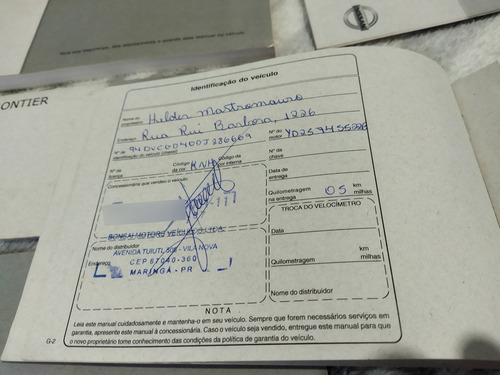 Manual Proprietário Nissan Frontier 2012 2013 (Usado)