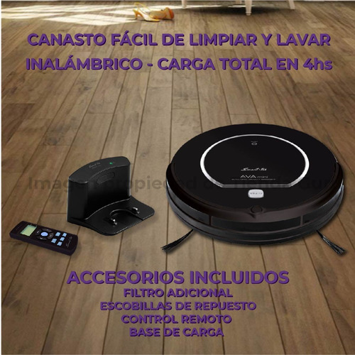 Imagen 5 de 6 de Aspiradora Robot Inteligente Smart-tek Ava Mini Black