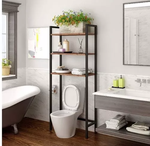 Hierros LR - ✓Organizador baño hierro y madera ☡Estilo industrial, moderna,  práctico y funcional ☡Estructura en hierro 25x25 mm color negro mate o  blanco ☡El diseño y las medidas se pueden modificar