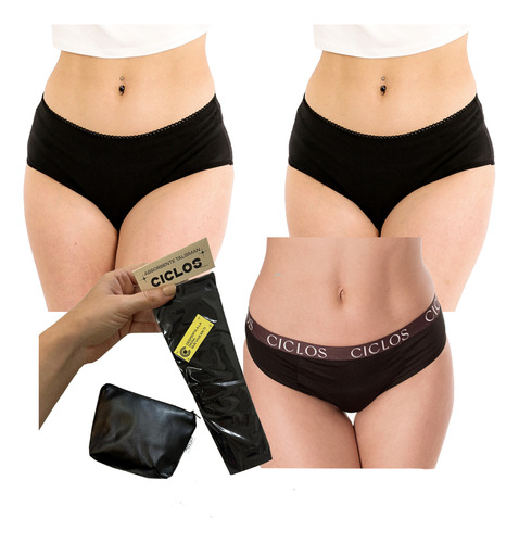 Pack X3 Bombachas Menstruales,2coulotte+1 Vedetina+1talisman