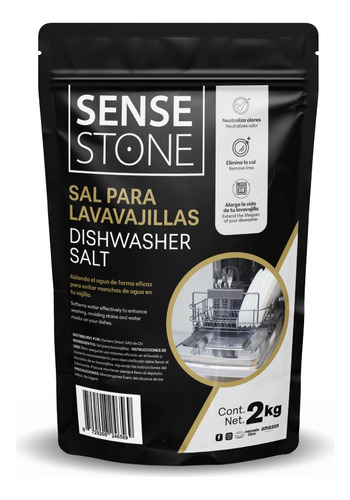 Sal Para Lavavajillas 2 Kg, Marca Sense Stone, Multimarcas 