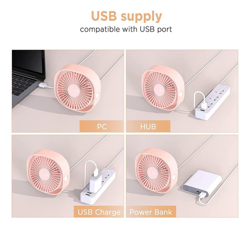 Desktop Fan Usb Easyacc, 3 Speed Mini Usb