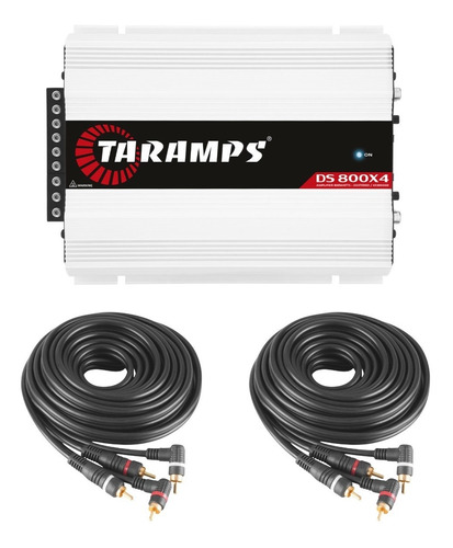 Modulo Taramps Ds800 X4 800w Rms 4 Canais 2 Ohms 2 Cabos Rca