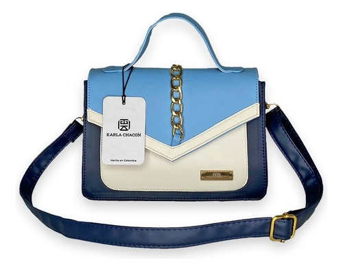 Bolsos Dama Carteras Mediano Para Mujer Karla Chacon Color Azul