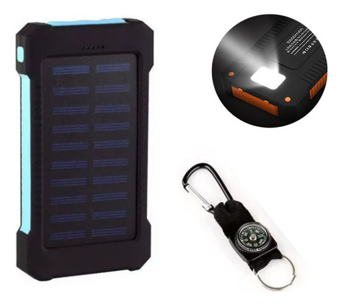 Powerbank Solar Impermeable 20000mah 2 Puertos Usb