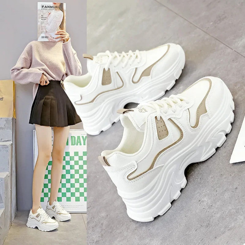 Zapatillas Gruesas, Zapatos Deportivos Casuales A La Moda Para Mujer