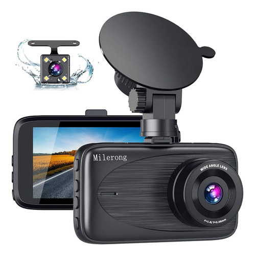 Dashcam Milerong 1080p Full Hd, Ang De Visión 170 °, 3 Lcd